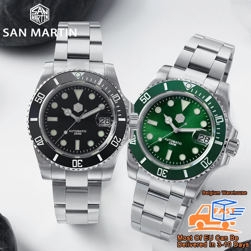 San Martin Diver Water Ghost Luxury Sapphire Crystal Men Automatic Mechanical Watches Ceramic Bezel 20Bar Luminous Date Window
San Martin Diver Water Ghost Luxury Sapphire Crystal Men Automatic Mechanical Watches Ceramic Bezel 20Bar Luminous Date Window