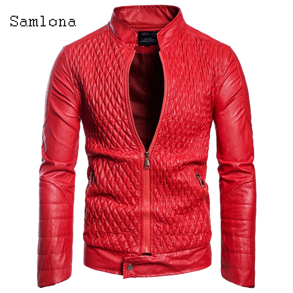 Mens Pu Leather Jackets Spring Autumn Stand Collar Motorcycle Jacket Biker Pleated Black Red Faux Leather Coat Men Clothing 2021
Mens Pu Leather Jackets Spring Autumn Stand Collar Motorcycle Jacket Biker Pleated Black Red Faux Leather Coat Men Clothing 2021