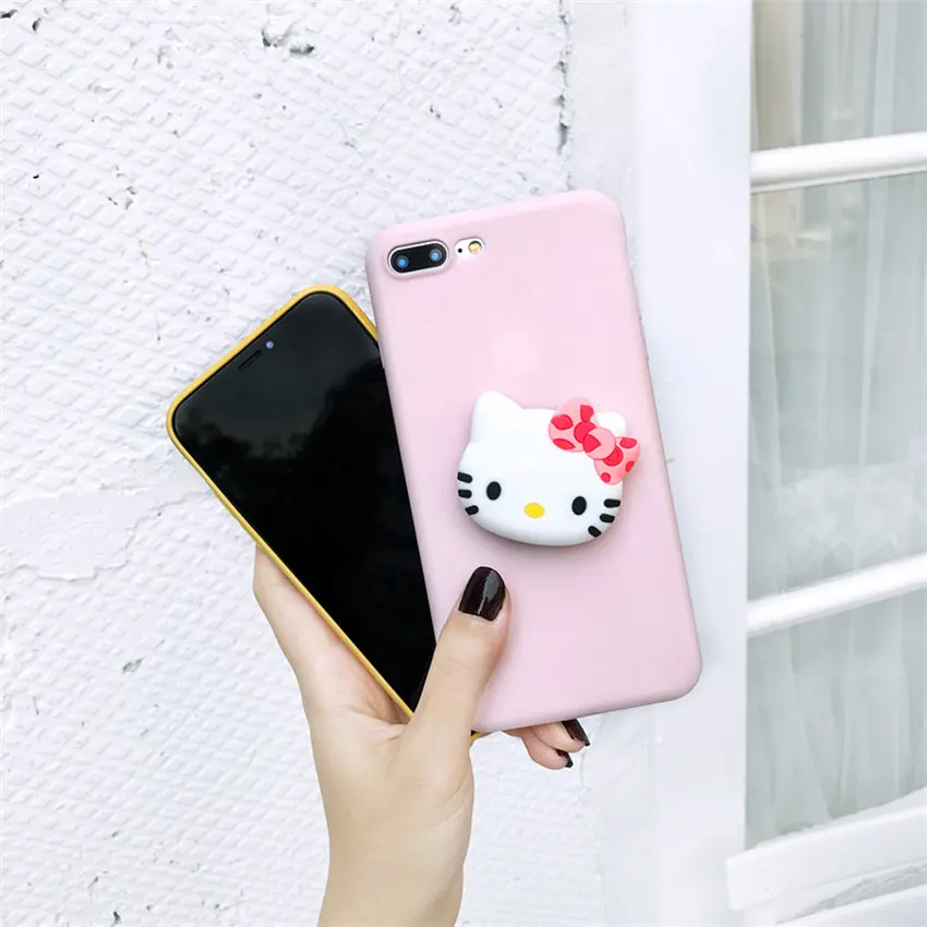 For iphone XS X Max Xr Case Cute 3D ELMO MyMelody Holder Ring Cartoon for 7 7plus 8 8plus 6 6s 6plus 5 5s Soft Cover | Мобильные