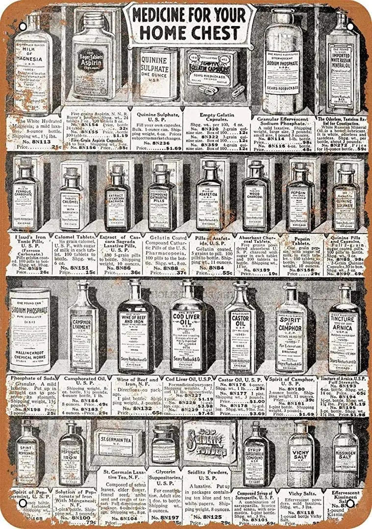 Metal Tin Sign 1918 Sears Medicines Pub Outdoor Bar Retro Poster Home Kitchen Restaurant Wall Decor Signs 16X12inch
Metal Tin Sign 1918 Sears Medicines Pub Outdoor Bar Retro Poster Home Kitchen Restaurant Wall Decor Signs 16X12inch