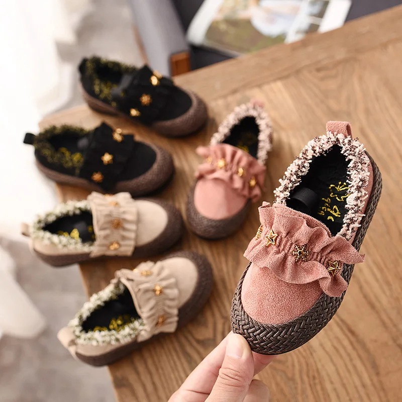 Children Shoes 2021 Autumn New Style Korean Girl Soft-soled Warm Shoes Fashion Princess Shoes Kids Peas Shoes Sweet Lady Flats
Children Shoes 2021 Autumn New Style Korean Girl Soft-soled Warm Shoes Fashion Princess Shoes Kids Peas Shoes Sweet Lady Flats