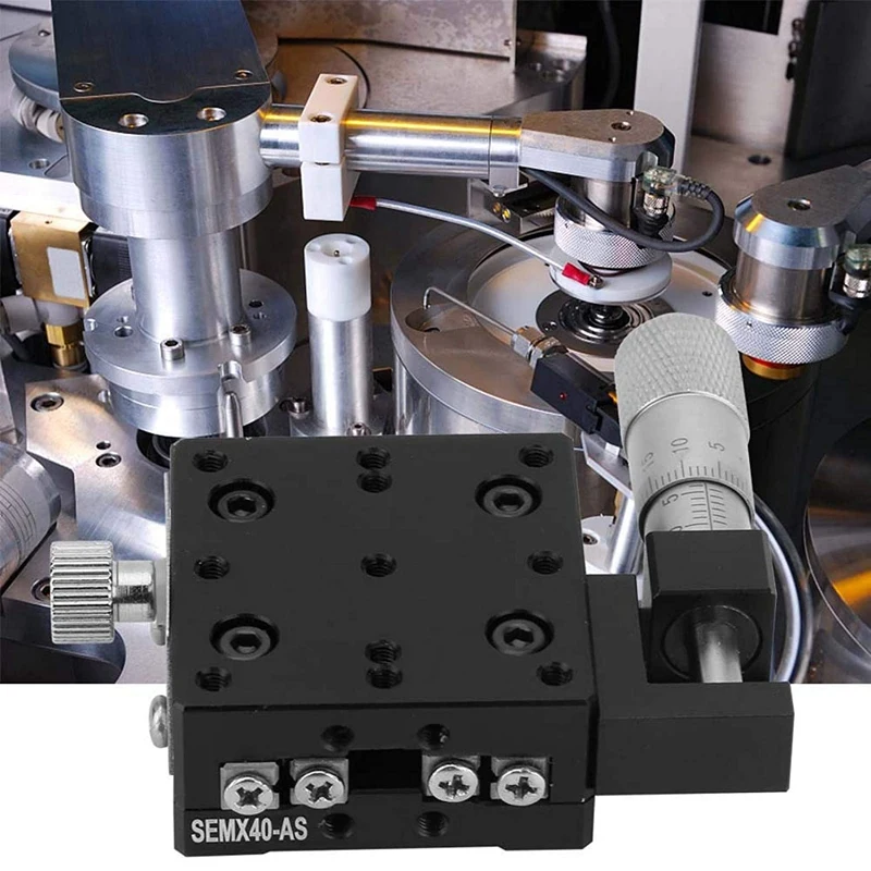 Manual X Linear Stage Actuator Micrometer Linear Platform Precision Fine-Tuning Sliding Table SEMX40-AS 40 x 40mm
Manual X Linear Stage Actuator Micrometer Linear Platform Precision Fine-Tuning Sliding Table SEMX40-AS 40 x 40mm