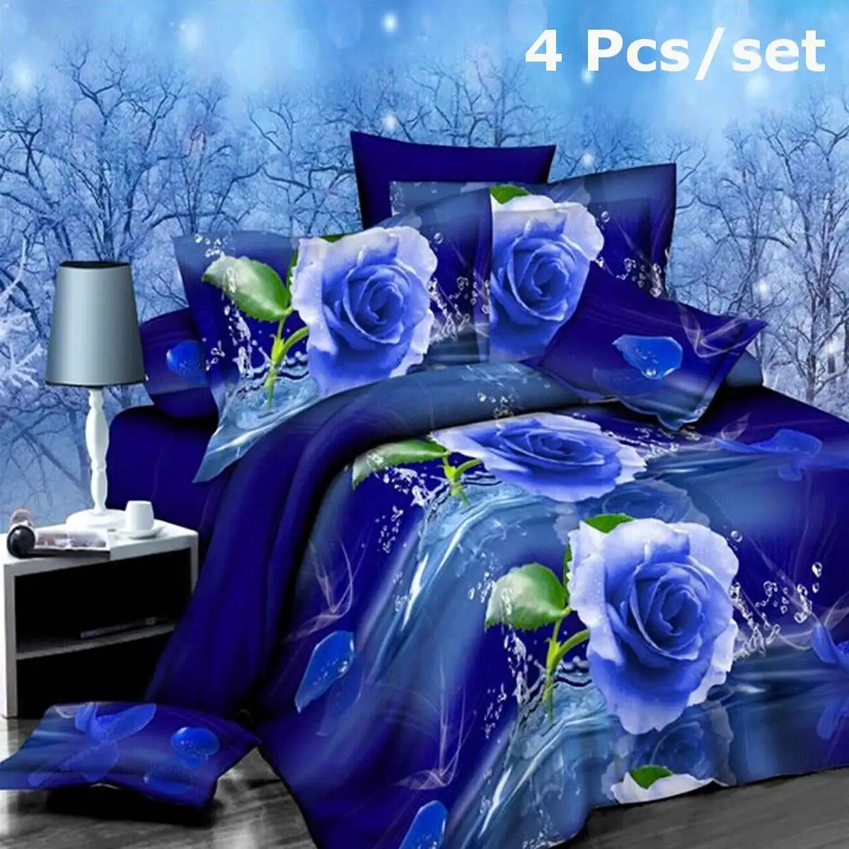 4PCS Luxury 3D Rose Bedding Set Modern Duvet Cover Set King Queen Size Cotton Bed Flat Sheet Set
4PCS Luxury 3D Rose Bedding Set Modern Duvet Cover Set King Queen Size Cotton Bed Flat Sheet Set