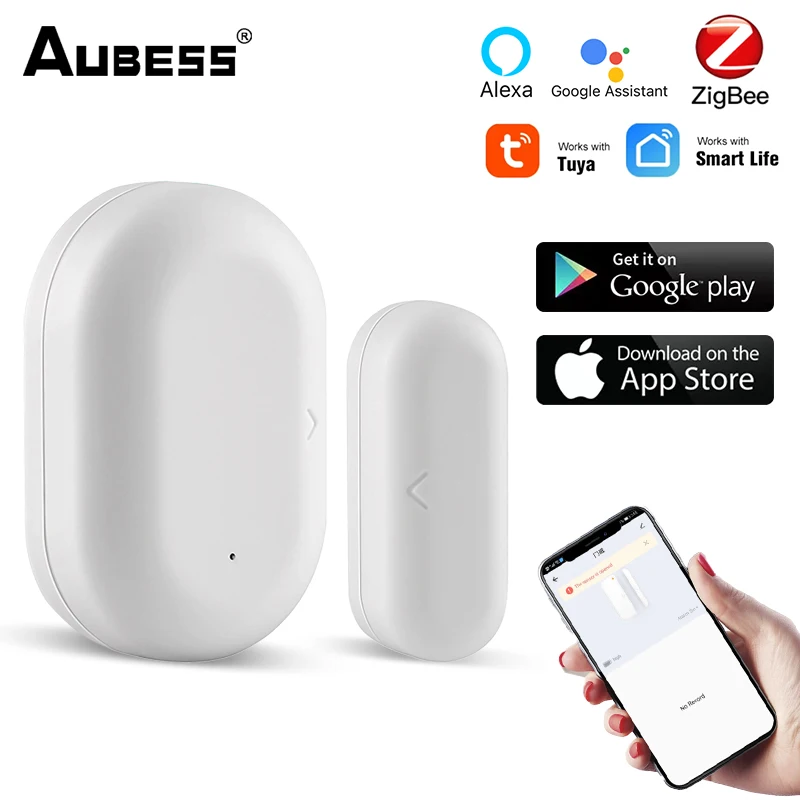 

Aubess Tuya Smart WiFi Door Sensor Detector Door Window Open/Closed Detectors App Notification Alarm Support Alexa Google Home