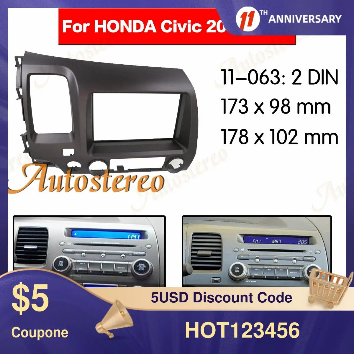 Car Frame Panel Auto Radio Stereo Fascia for 2006-2011 Honda Civic stereo dash kit radio CD player installation
Car Frame Panel Auto Radio Stereo Fascia for 2006-2011 Honda Civic stereo dash kit radio CD player installation