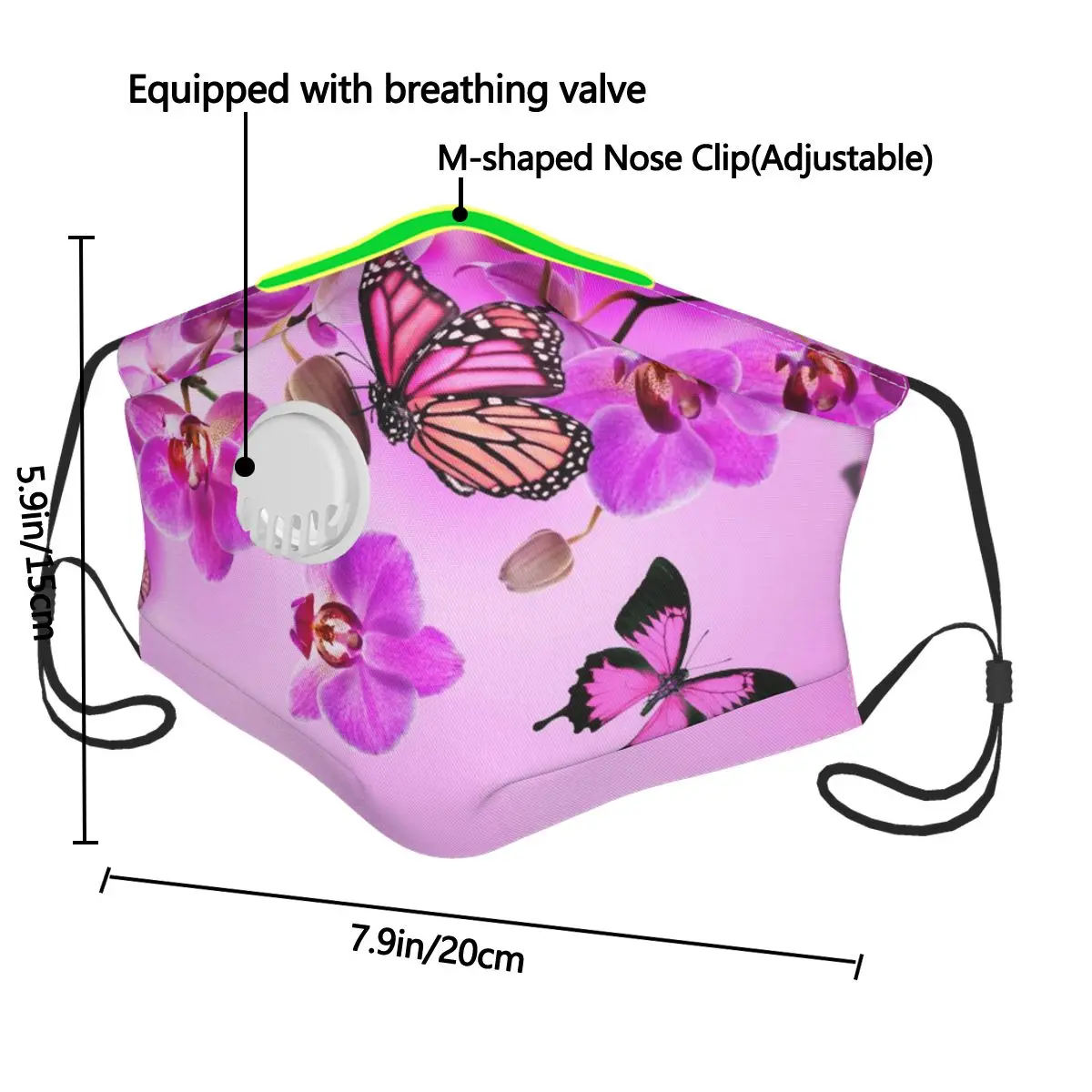 Pink Orchid Butterfly Breath Valve Mouth Mask Dust Proof Washable Reusable Masks Unisex Mouth Muffle for Man Women
Pink Orchid Butterfly Breath Valve Mouth Mask Dust Proof Washable Reusable Masks Unisex Mouth Muffle for Man Women