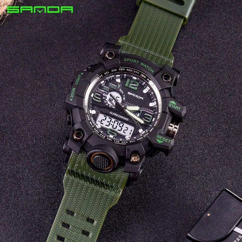 

SANDA 742 Military Men's Watches Top Brand Luxury Waterproof Sport Watch Men S Shock Quartz Watches Clock Relogio Masculino 2019