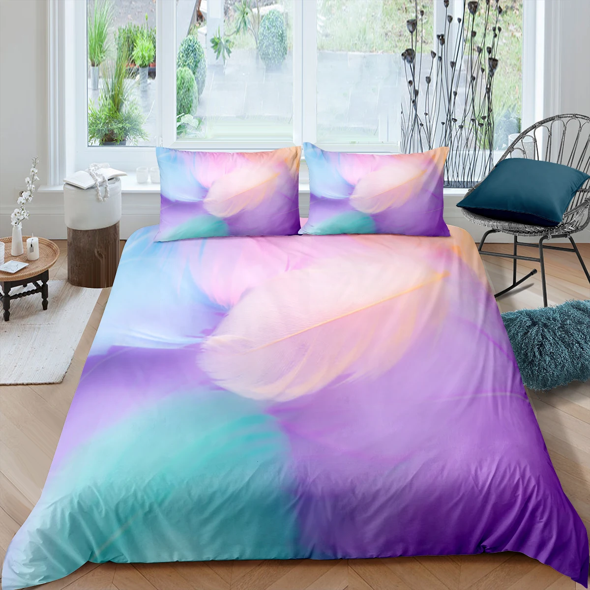 3D Feather Bedding Set Colorful Duvet Cover Sets 2/3pcs Comforter Cover Home Bed Linens Custom Bedclothes Bed Set Queen Size
3D Feather Bedding Set Colorful Duvet Cover Sets 2/3pcs Comforter Cover Home Bed Linens Custom Bedclothes Bed Set Queen Size