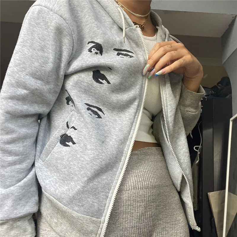 Винтажный портрет свитшоты с принтом осень 90-х гранж пуловеры с длинным рукавом топ с капюшоном Y2K готическая одежда Харадзюку 
Винтажный портрет свитшоты с принтом осень 90-х гранж пуловеры с длинным рукавом топ с капюшоном Y2K готическая одежда Харадзюку