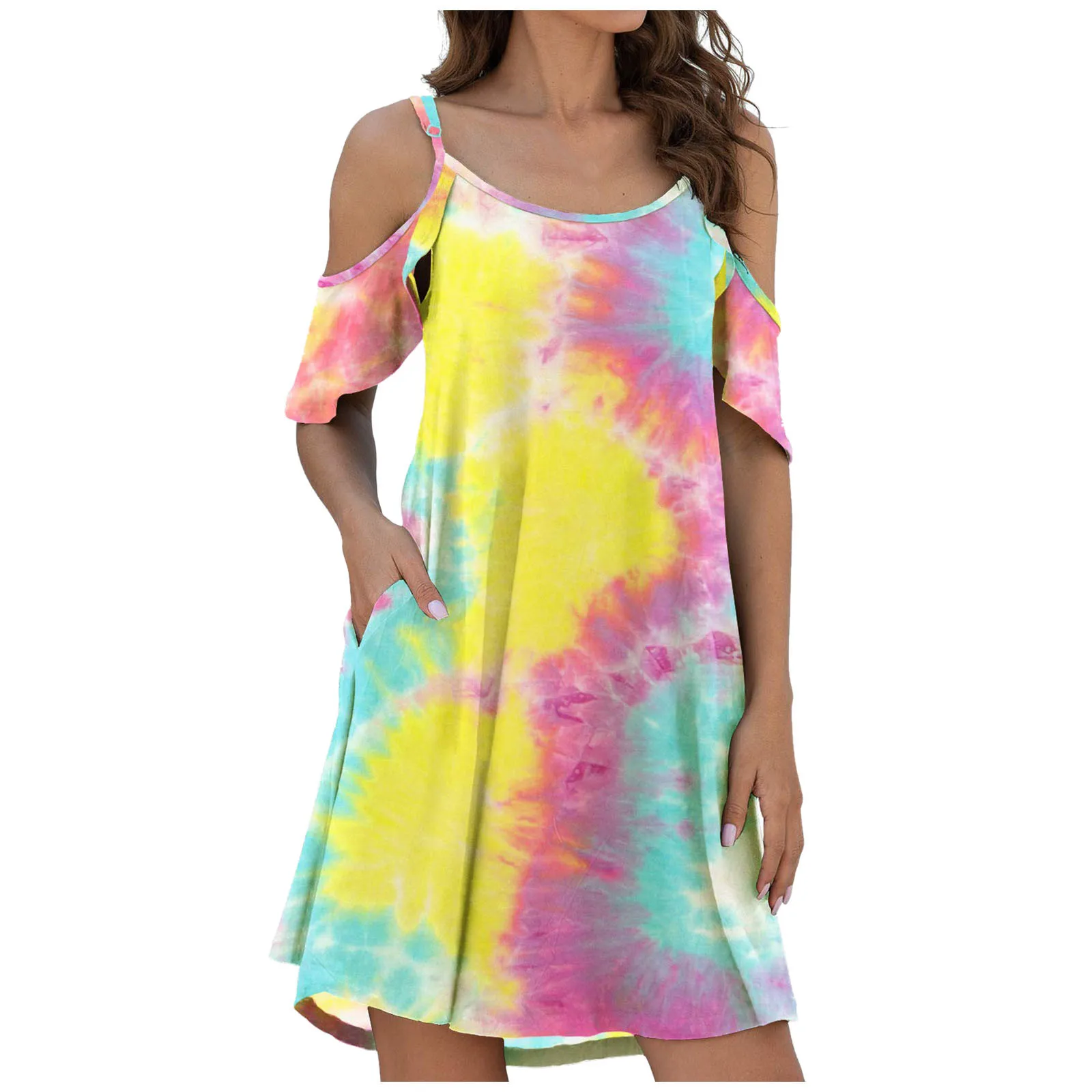 Plus Size Dresses For Women Ruffle Short Sleeve O-Neck Dresses Halter Tie Dye Long Dresses Loose Dress Vestidos Mujer Verano
Plus Size Dresses For Women Ruffle Short Sleeve O-Neck Dresses Halter Tie Dye Long Dresses Loose Dress Vestidos Mujer Verano