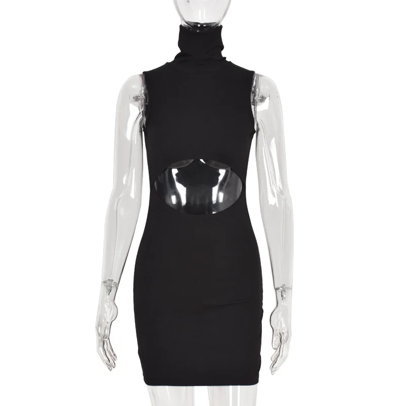 2021 New Style Women Summer Skinny Mini Dress Ladies Solid Color High-Neck Sleeveless Hollow Tight Dress Sexy Clothes
2021 New Style Women Summer Skinny Mini Dress Ladies Solid Color High-Neck Sleeveless Hollow Tight Dress Sexy Clothes