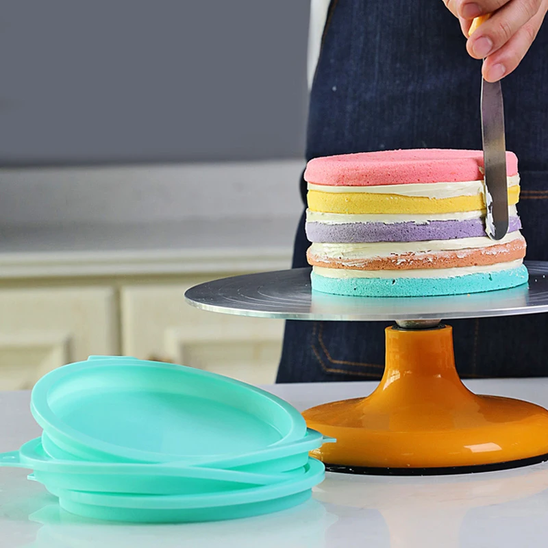 6/8 Inch Rainbow Cake Mold Non-Stick Silicone Round Baking Pan Set Silicone Pizza Mold Fondant Decoration Tools Layer Cake Mould
6/8 Inch Rainbow Cake Mold Non-Stick Silicone Round Baking Pan Set Silicone Pizza Mold Fondant Decoration Tools Layer Cake Mould