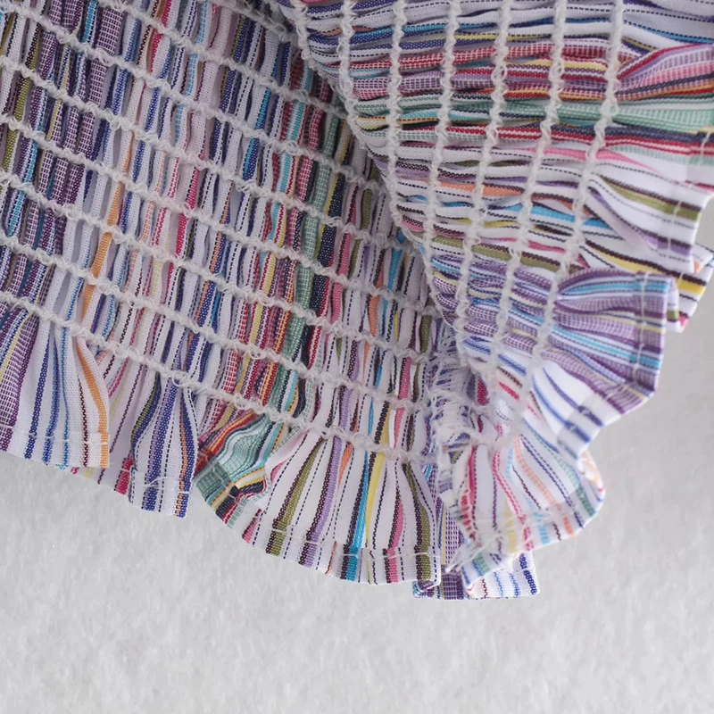 HWLZLTZHT Women Cropped Striped Shirt Spring Puff Sleeve V Neck Smocked Vintage Pleated Blouse Feminine Streetwear Short Tops
HWLZLTZHT Women Cropped Striped Shirt Spring Puff Sleeve V Neck Smocked Vintage Pleated Blouse Feminine Streetwear Short Tops