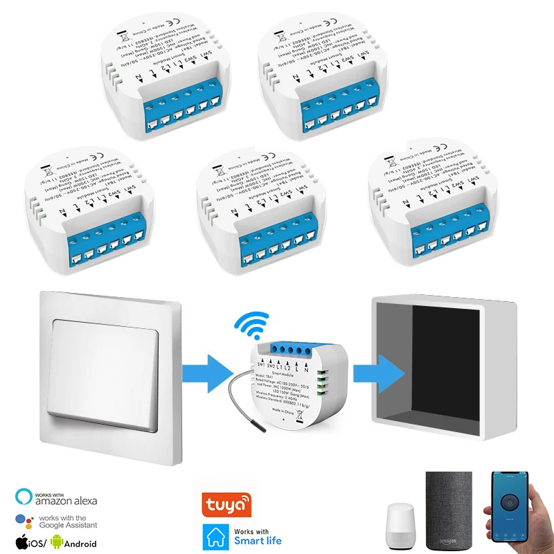 Tuya WiFi Smart Light Switch Timer Smart Life App Wireless Breaker Support 2 Way Voice Control Works With Alexa Google Home
Tuya WiFi Smart Light Switch Timer Smart Life App Wireless Breaker Support 2 Way Voice Control Works With Alexa Google Home