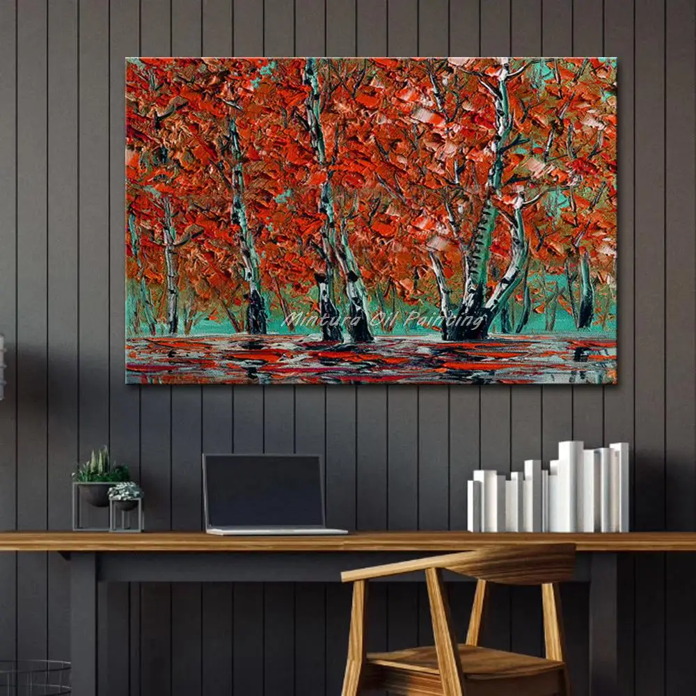 Mintura Handpainted Red Tree Modern Knife Landscaoe Oil Paintings On Canvas Abstract Wall Art Picture For Living Room Home Decor
Mintura Handpainted Red Tree Modern Knife Landscaoe Oil Paintings On Canvas Abstract Wall Art Picture For Living Room Home Decor