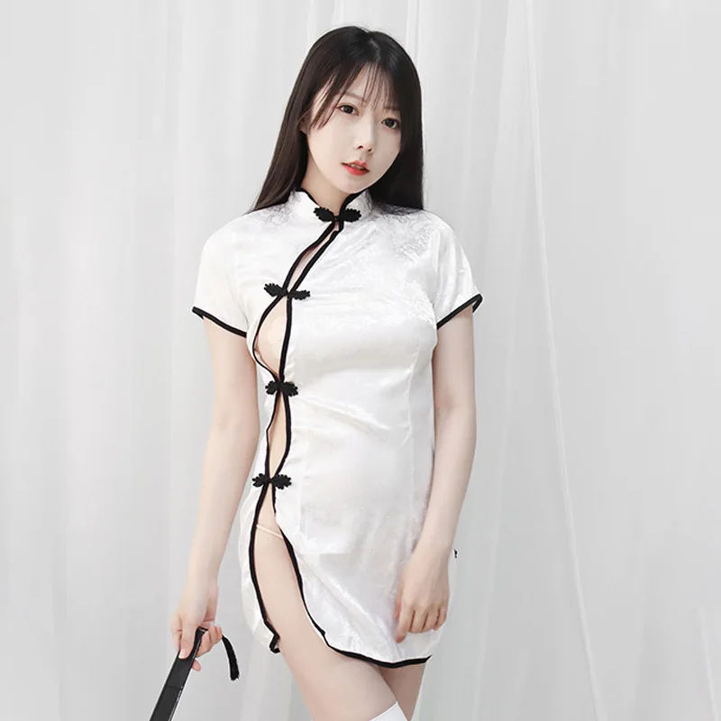 Ladies Retro Sexy Cheongsam Female Student High Slit Uniform Temptation To Show Her Figure White Dress Women Clothing
Ladies Retro Sexy Cheongsam Female Student High Slit Uniform Temptation To Show Her Figure White Dress Women Clothing