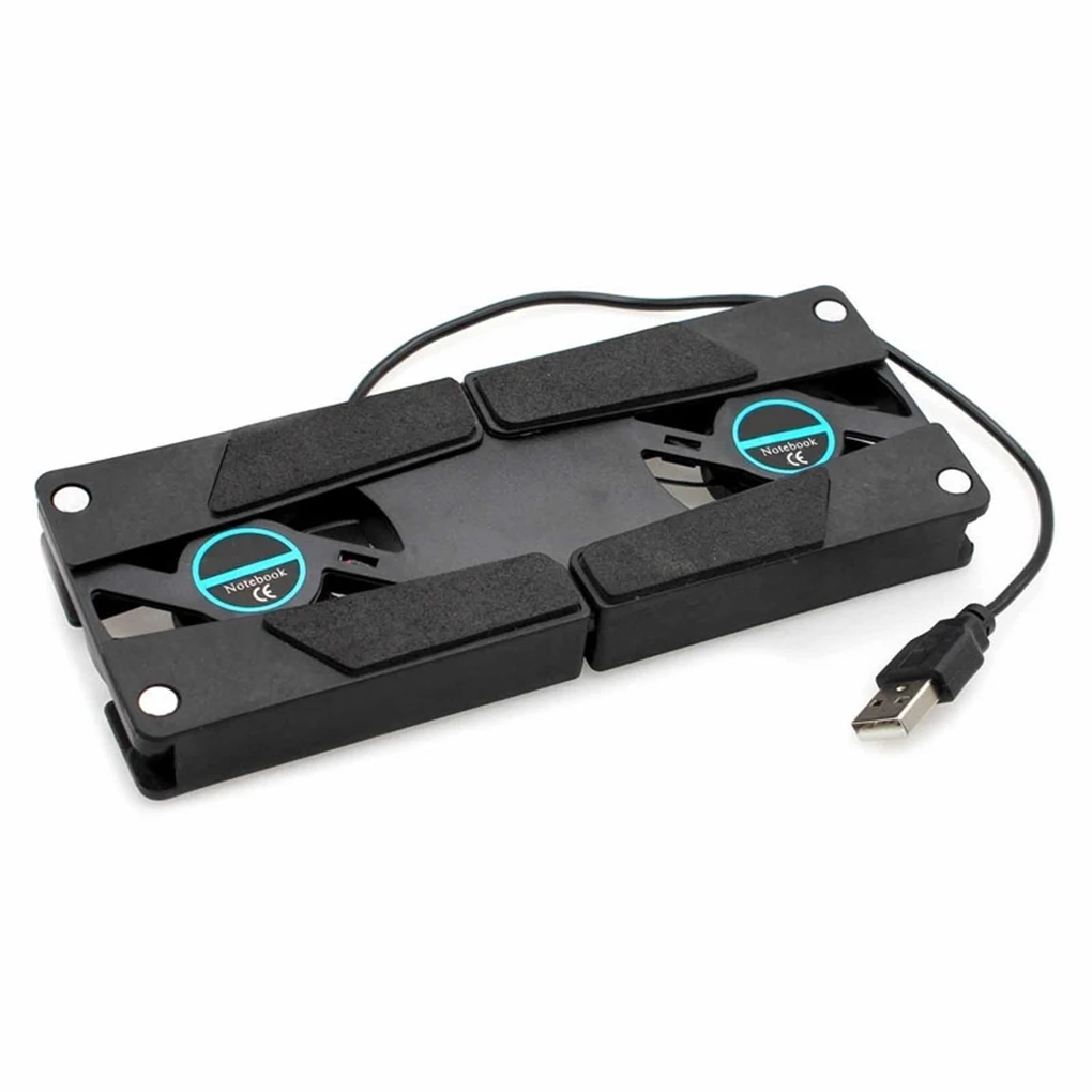 Подставка для ноутбука с двумя вентиляторами складная USB Черная | Автомобили и