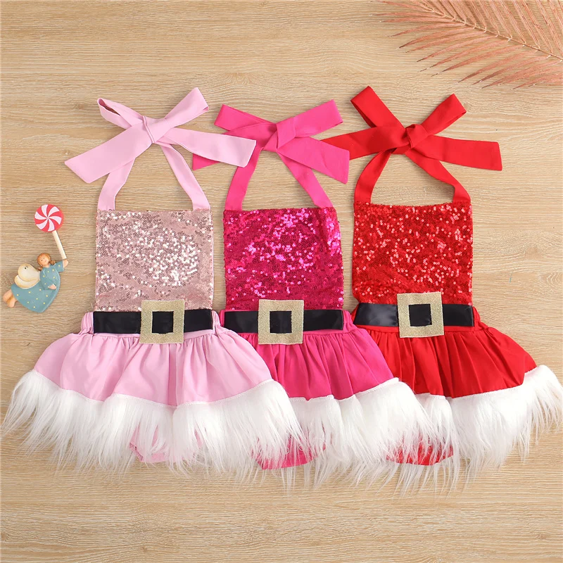 0-24M Lovely Baby Girls Christmas Romper Dress Sleeveless Lace Up Sequined Patchwork Fur Jumpsuits
0-24M Lovely Baby Girls Christmas Romper Dress Sleeveless Lace Up Sequined Patchwork Fur Jumpsuits