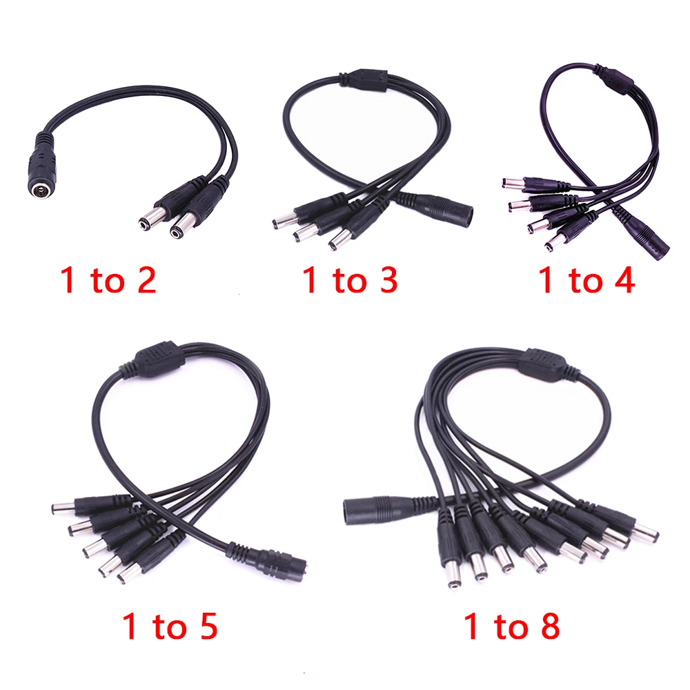 DC 1 To 2/3/4/5/8 Power Split Splitter Cable 2.1*5.5mm for CCTV Camera Security DVR Accessories LED Light Strip Led Display
DC 1 To 2/3/4/5/8 Power Split Splitter Cable 2.1*5.5mm for CCTV Camera Security DVR Accessories LED Light Strip Led Display