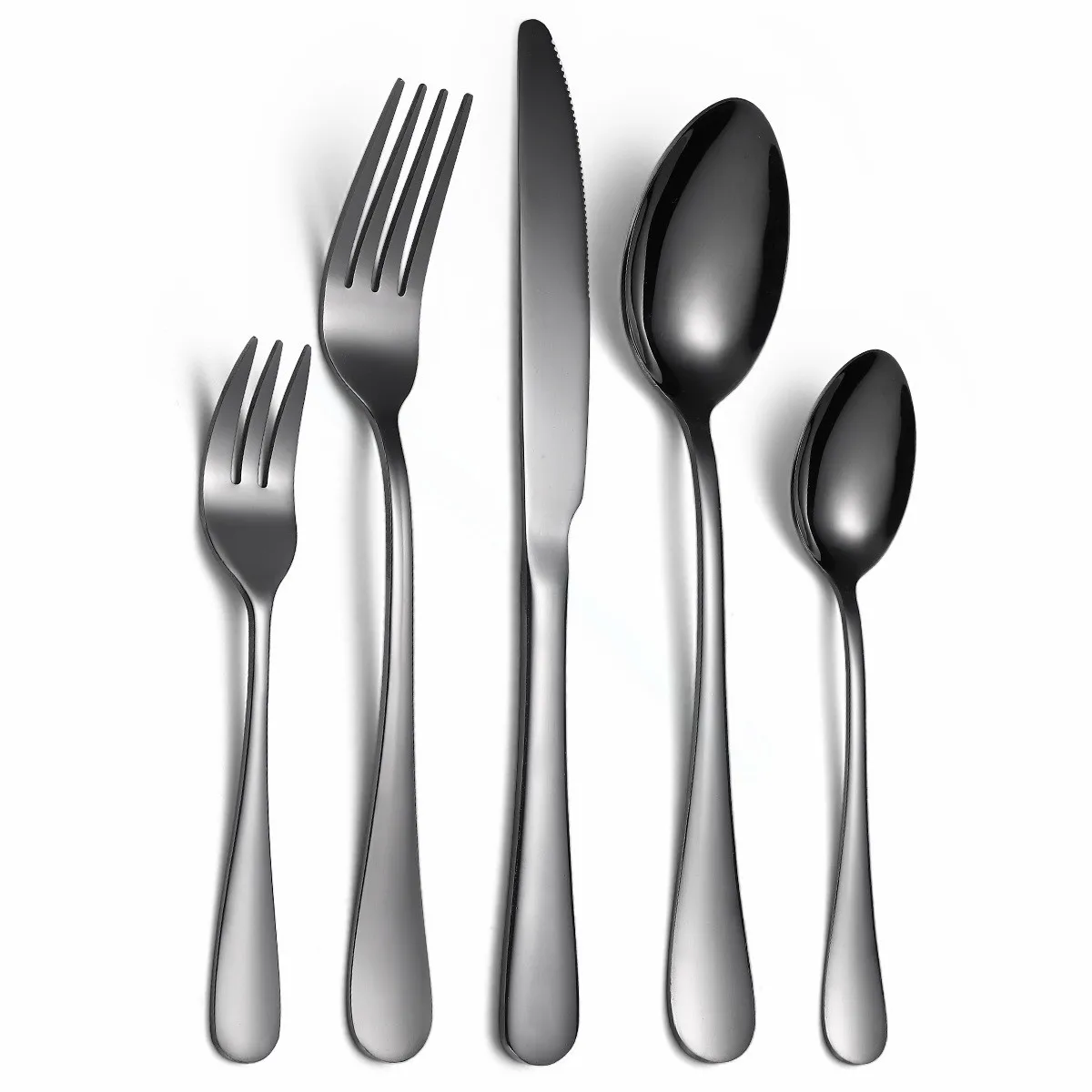 Black Tableware Spoon Fork Set Cutlery Stainless Steel Cutlery Set Fork Spoon Knife Dinnerware Set 5Pcs Dinner set Free Shipping
Black Tableware Spoon Fork Set Cutlery Stainless Steel Cutlery Set Fork Spoon Knife Dinnerware Set 5Pcs Dinner set Free Shipping