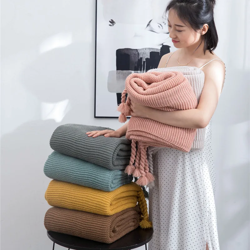 Nordic New Acrylic Knitted Office Blanket Photography Shooting Sofa Solid Color Tassel Knitted Twist Blankets Bedding Home
Nordic New Acrylic Knitted Office Blanket Photography Shooting Sofa Solid Color Tassel Knitted Twist Blankets Bedding Home