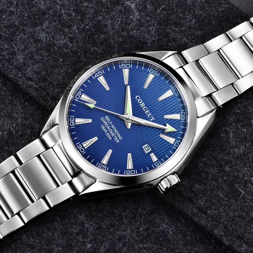Automatic Men's Watch Date Adjustment Blue Dial Sapphire Glass Mental Strap 41mm Wristwatch Round Case
Automatic Men's Watch Date Adjustment Blue Dial Sapphire Glass Mental Strap 41mm Wristwatch Round Case