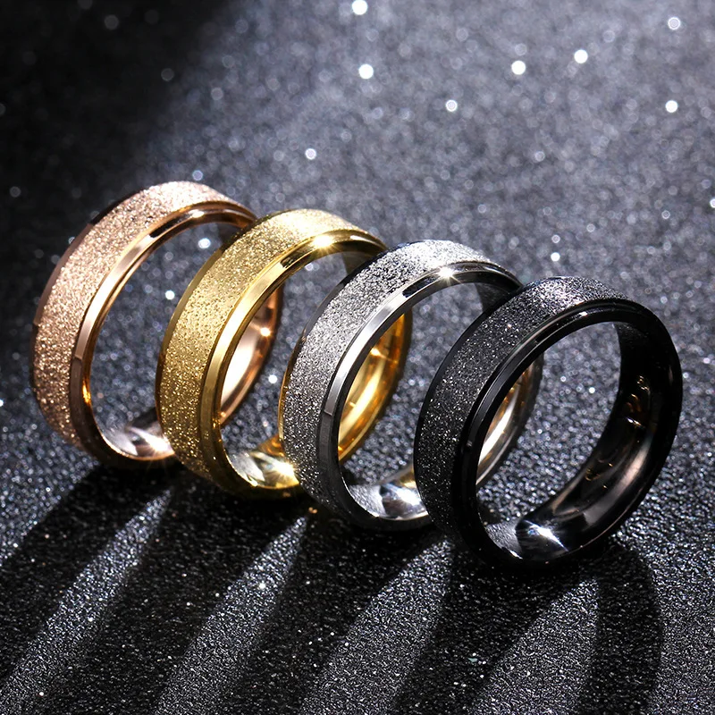 Fashion Stainless Steel Frosted Ring New Product 4mm 6mm Ring Men and Women Creative Simple Couple Ring Exquisite Wild Ring
Fashion Stainless Steel Frosted Ring New Product 4mm 6mm Ring Men and Women Creative Simple Couple Ring Exquisite Wild Ring