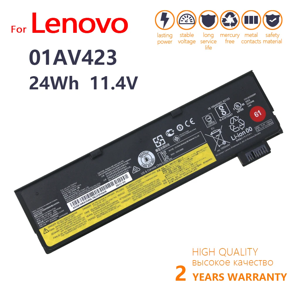 Оригинальный Новый аккумулятор для ноутбука Lenovo ThinkPad T470 T480 T570 T580 P51S P52S 01AV427 01AV423 SB10K97580 61 ++ 10,8 В 6600 мАч
Оригинальный Новый аккумулятор для ноутбука Lenovo ThinkPad T470 T480 T570 T580 P51S P52S 01AV427 01AV423 SB10K97580 61 ++ 10,8 В 6600 мАч