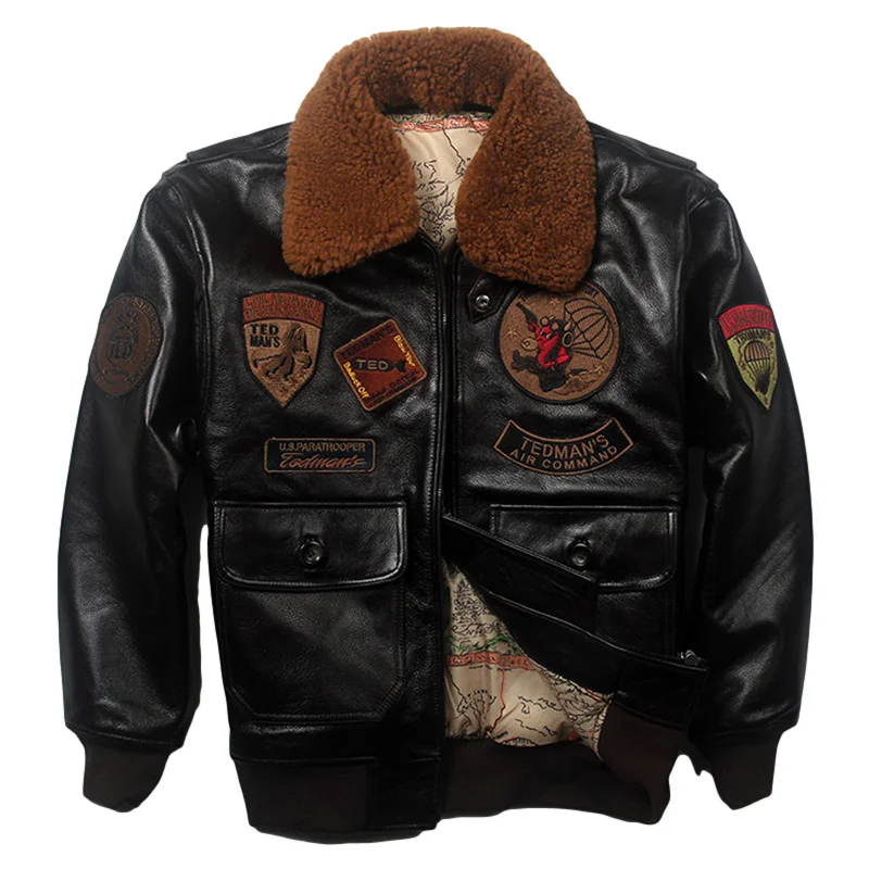 2021 Dark Brown Military Style G1 Leather Jacket Men Europe Size XXL Genuine Natural Cowhide Autumn Loose USAF Aviation Coat
2021 Dark Brown Military Style G1 Leather Jacket Men Europe Size XXL Genuine Natural Cowhide Autumn Loose USAF Aviation Coat