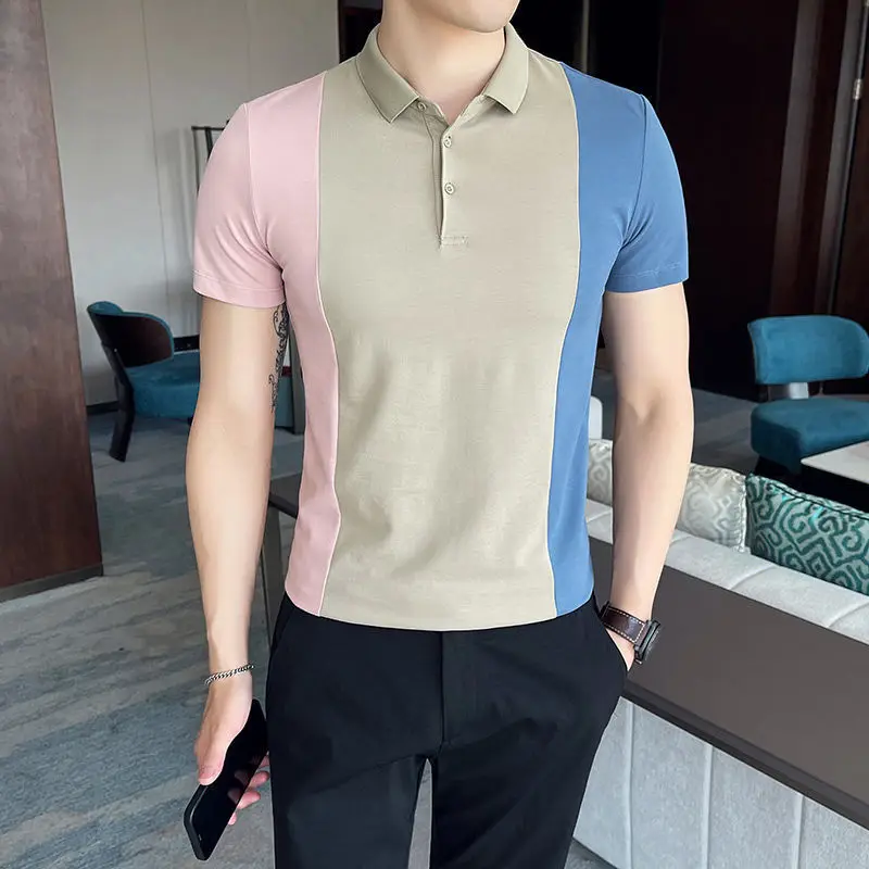 New Summer Men Polo Contrast Color Summer Short Sleeve Cotton Thin Fashion Style Male Daily Sport Slim Fit Shirts
New Summer Men Polo Contrast Color Summer Short Sleeve Cotton Thin Fashion Style Male Daily Sport Slim Fit Shirts
