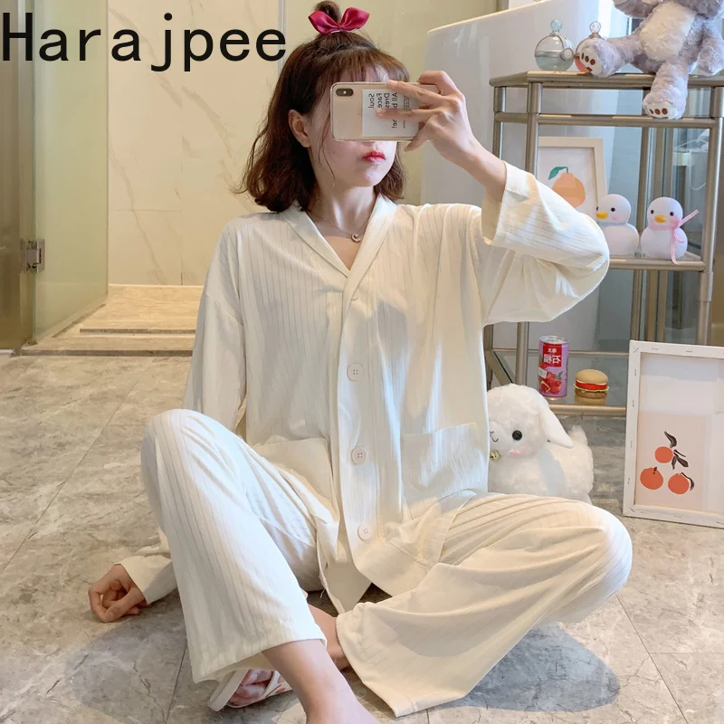 Harajpee Ice Silk Home Clothes Japanese Simple Solid Pajama Cotton Cardigan Girls Spring Autumn Long Sleeve Leisure Summer Thin
Harajpee Ice Silk Home Clothes Japanese Simple Solid Pajama Cotton Cardigan Girls Spring Autumn Long Sleeve Leisure Summer Thin
