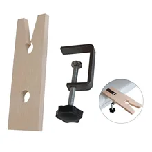 Adjustable Jewellers Bench Pin Clamp Hardwood Watch Repair Jewelry Making V Slot Clip Tool Sawing Filing Finishing Holder