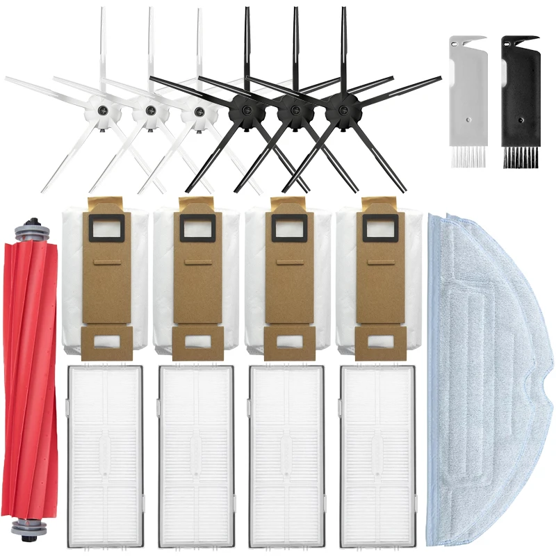 Запчасти для пылесоса XiaoMi Roborock S7 / T7S Plus, фильтр НЕРА, основная щетка, насадка на швабру, боковая щетка, мешок для пыли
Запчасти для пылесоса XiaoMi Roborock S7 / T7S Plus, фильтр НЕРА, основная щетка, насадка на швабру, боковая щетка, мешок для пыли