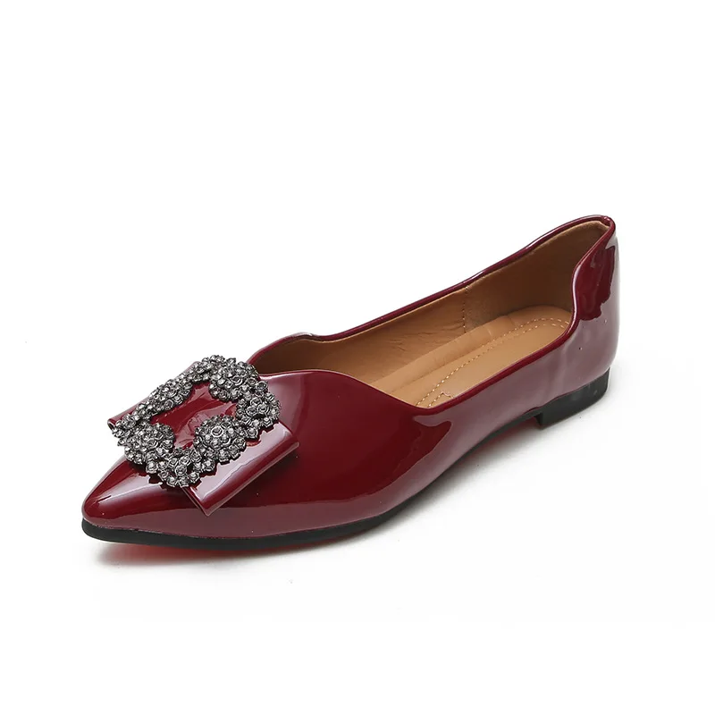 Plus Size Women Flat Shoes Spring Autumn Pointed Toe Lady Loafers Slip On Rhinestone Shallow Single Shoes Low Heel Footwear New
Plus Size Women Flat Shoes Spring Autumn Pointed Toe Lady Loafers Slip On Rhinestone Shallow Single Shoes Low Heel Footwear New