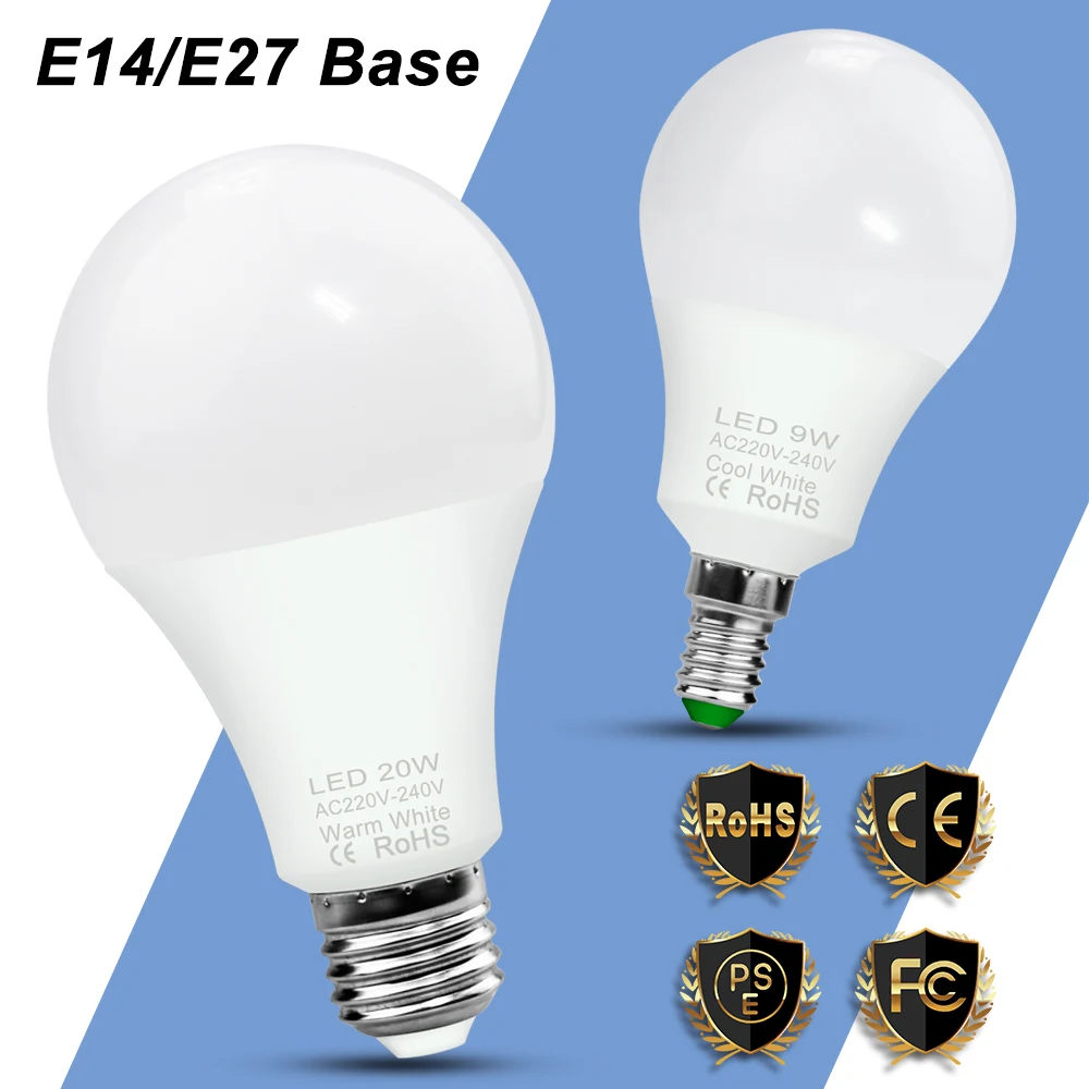 

E27 LED Bulb E14 Corn Lamp 2835 Spotlight 220V Lampada LED 240V Ampoule 3W 6W 9W 12W 15W 18W 20W Bombillas For Home Lighting