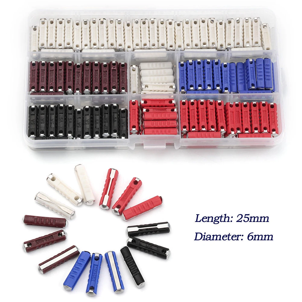200pcs Car Fuse Assortment Torpedo Type European Automotive Fuse 5A 8A 16A 25A 40A with Storage Case Fuses Car Parts Accessories
200pcs Car Fuse Assortment Torpedo Type European Automotive Fuse 5A 8A 16A 25A 40A with Storage Case Fuses Car Parts Accessories