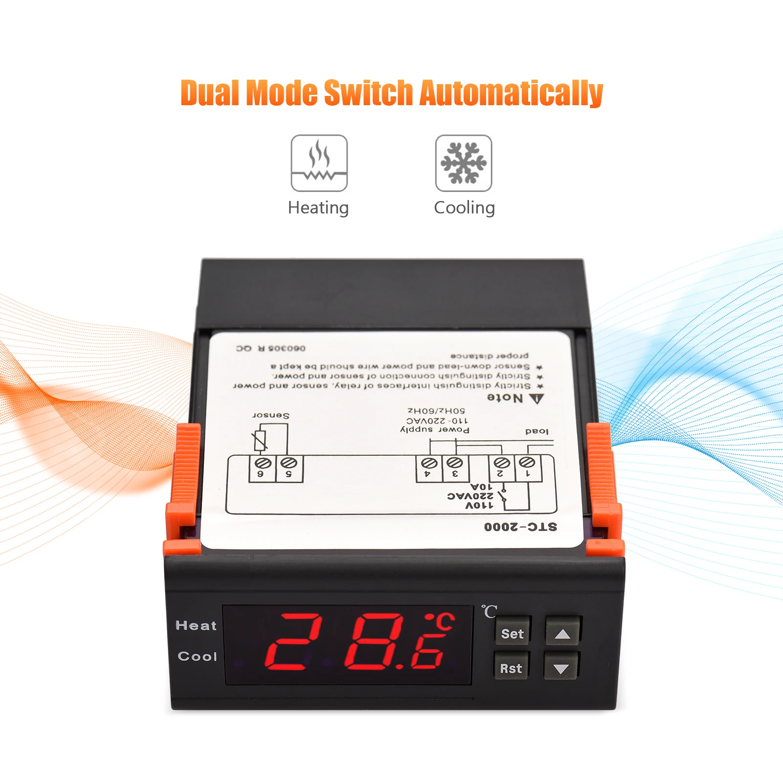 STC-1000 Digital Temperature Controller Intelligent Temperature Regulator Support Delayed Start/High or Low Temperature Alarm
STC-1000 Digital Temperature Controller Intelligent Temperature Regulator Support Delayed Start/High or Low Temperature Alarm