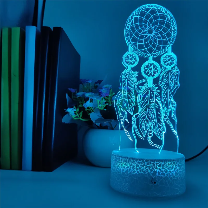 Creative Nightlight LED Dream Catcher 3D Desk Lamp Acrylic Night Light Color Changing Atmosphere Decoration Bluetooth Base
Creative Nightlight LED Dream Catcher 3D Desk Lamp Acrylic Night Light Color Changing Atmosphere Decoration Bluetooth Base