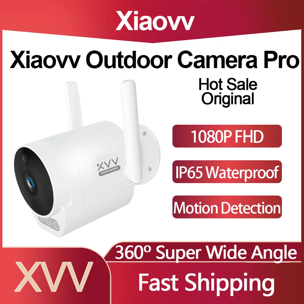 

Original Xiaovv Outdoor IP Camera Pro 1080P IP65 Waterproof AI Humanoid Detection Mijia MI Home APP Cctv Camera Super Wide Angle