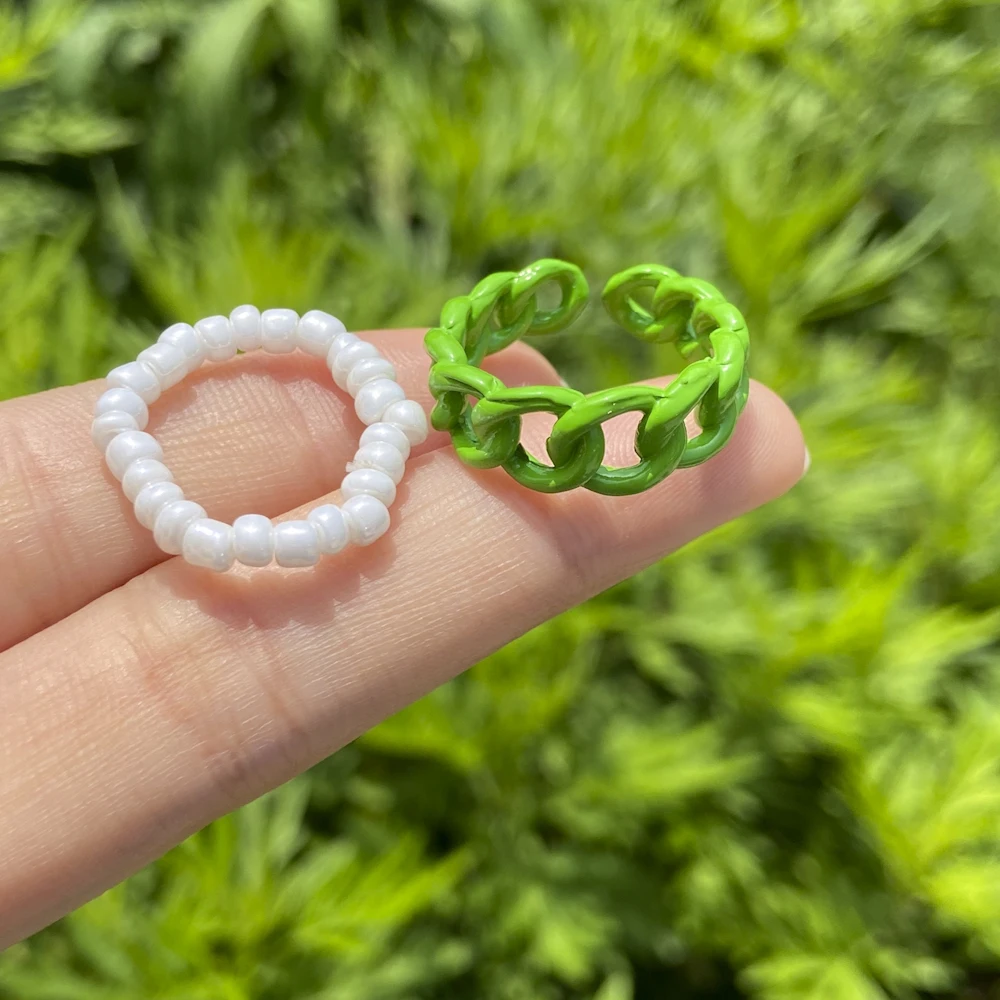 Lost Lady Stylish Handmade Simulated Pearl Beads & Enamel Geometric Rings Set for Women New 2 Pcs/Set Adjustable Finger Rings
Lost Lady Stylish Handmade Simulated Pearl Beads & Enamel Geometric Rings Set for Women New 2 Pcs/Set Adjustable Finger Rings