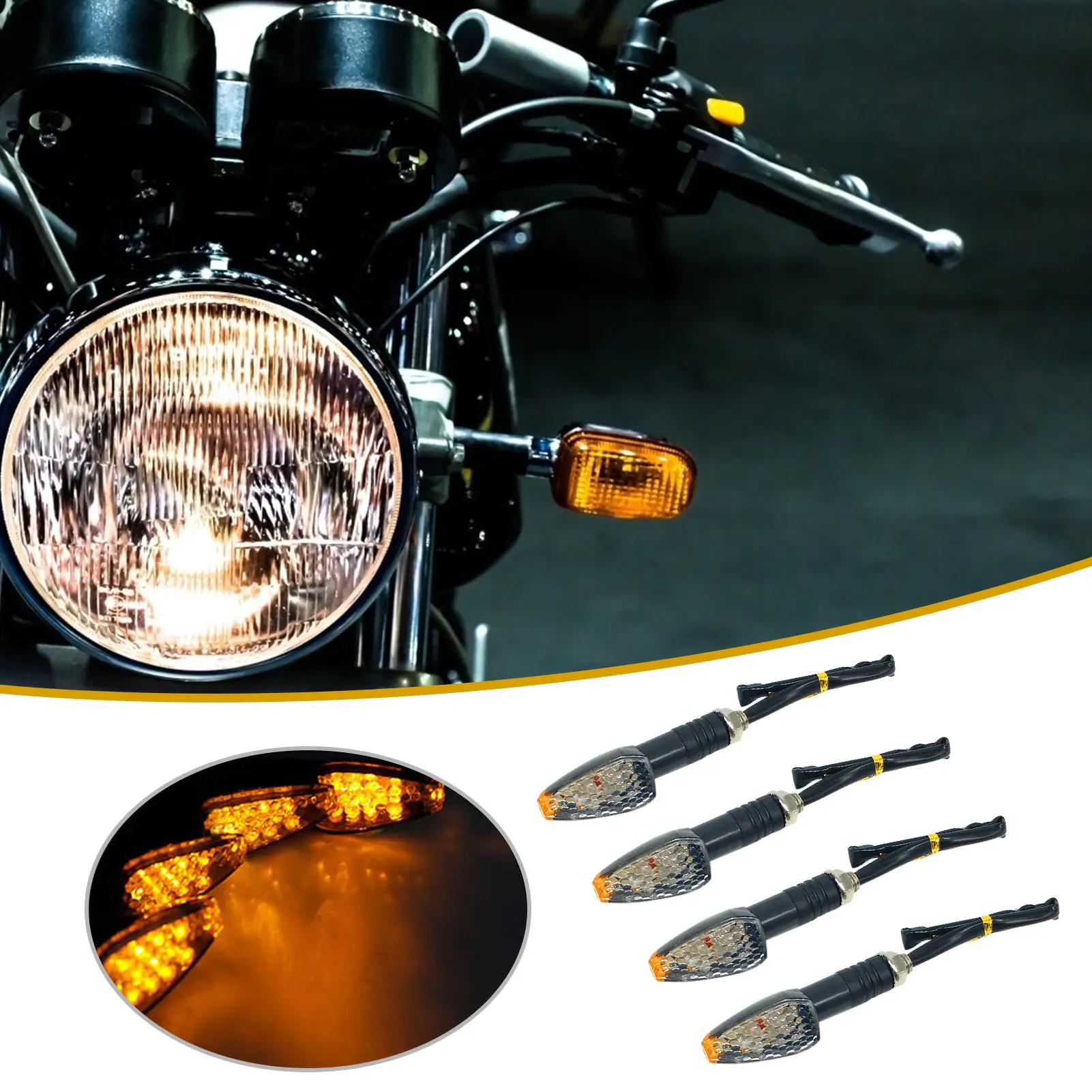 

1pcs 12V 10LED Motorcycle Turn Signal Indicators Amber LED Blinkers Lights Car Lights And Accessories Drop Shipping