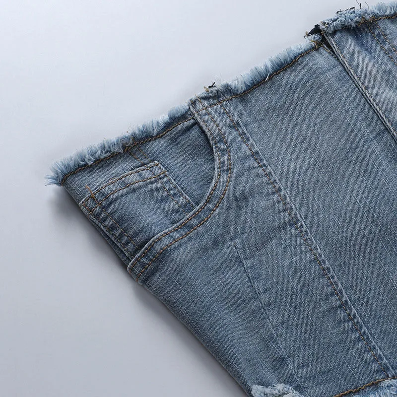ONEINALL Patchwork Casual Denim Vests For Women Slash Neck Sleeveless Slimming Bandage Pockets Tank Tops Females 2021 Summer New
ONEINALL Patchwork Casual Denim Vests For Women Slash Neck Sleeveless Slimming Bandage Pockets Tank Tops Females 2021 Summer New