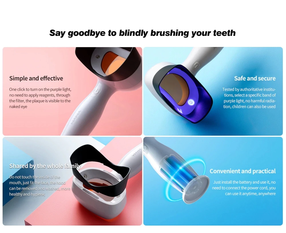 Youpin DR.BEI YMYM Dental Plaque Detector YD1 Home Oral Tooth Cleaning Tool for Dental Equipment Oral Hygiene Adults Children
Youpin DR.BEI YMYM Dental Plaque Detector YD1 Home Oral Tooth Cleaning Tool for Dental Equipment Oral Hygiene Adults Children