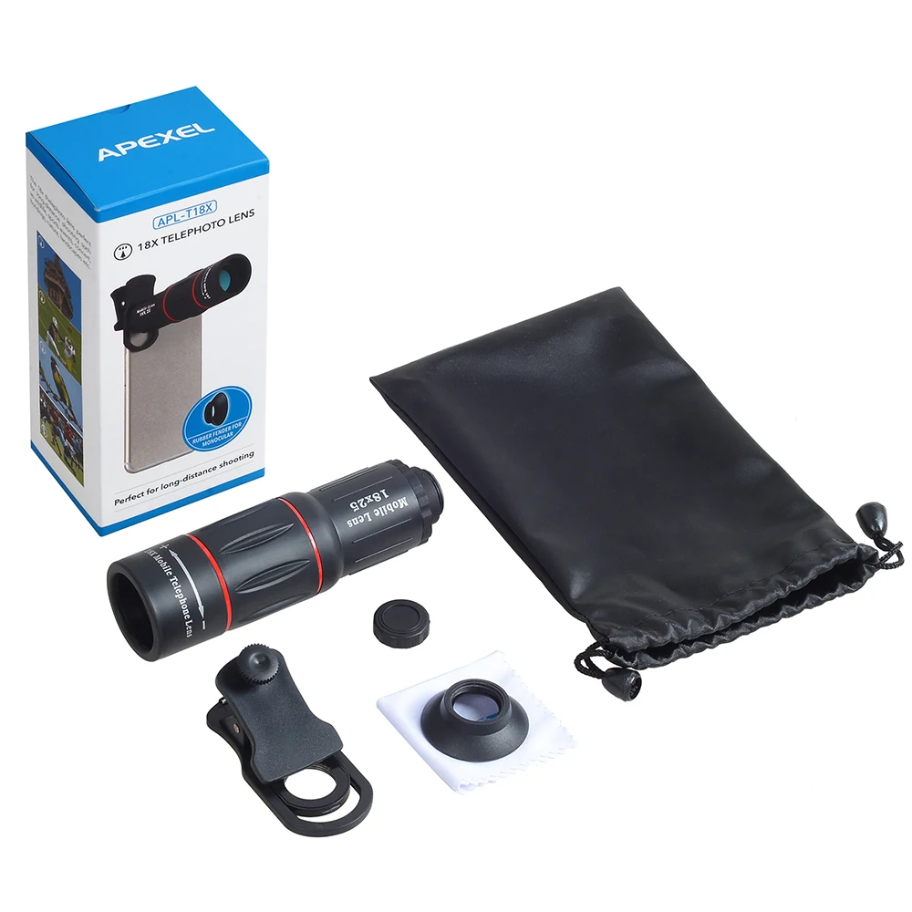 APEXEL 18X Telescope Zoom Mobile Phone Lens for iPhone Samsung Smartphones universal clip monocular Camera Lens
APEXEL 18X Telescope Zoom Mobile Phone Lens for iPhone Samsung Smartphones universal clip monocular Camera Lens