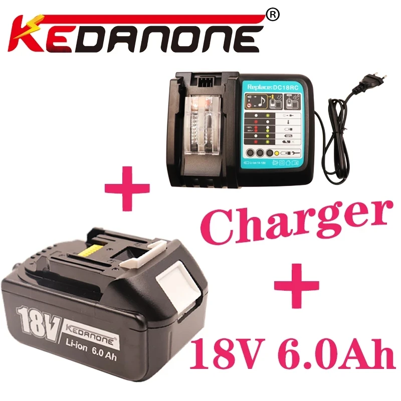 BL1860 Rechargeable Battery 18 V 6000mAh Lithium ion for Makita 18v Battery BL1840 BL1850 BL1830 BL1860B LXT 400+charger
BL1860 Rechargeable Battery 18 V 6000mAh Lithium ion for Makita 18v Battery BL1840 BL1850 BL1830 BL1860B LXT 400+charger