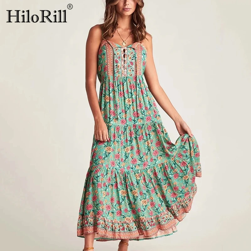 HiloRill Women Spaghetti Strap Dress Floral Print Holiday Beach Long Dress Backless Lady Pleated Dresses Sundresses Femme Robe
HiloRill Women Spaghetti Strap Dress Floral Print Holiday Beach Long Dress Backless Lady Pleated Dresses Sundresses Femme Robe