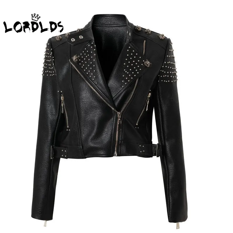 Женская кожаная куртка LORDLDS, Черная байкерская куртка с принтом тигра в стиле панк, уличная одежда
Женская кожаная куртка LORDLDS, Черная байкерская куртка с принтом тигра в стиле панк, уличная одежда