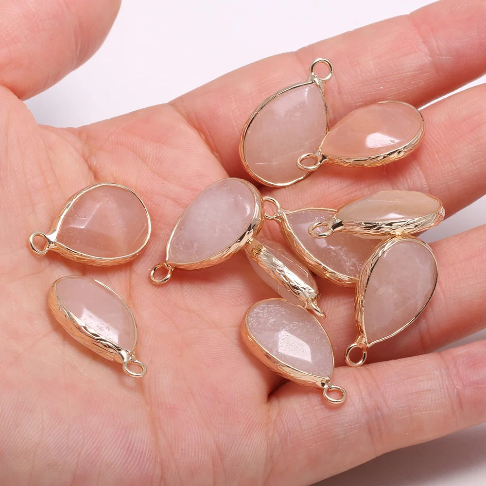 New 5pcs Natural Stone Water Drop Shape Section Pink Aventurine Pendants for Jewelry Making DIY Necklace Size 13x23mm
New 5pcs Natural Stone Water Drop Shape Section Pink Aventurine Pendants for Jewelry Making DIY Necklace Size 13x23mm