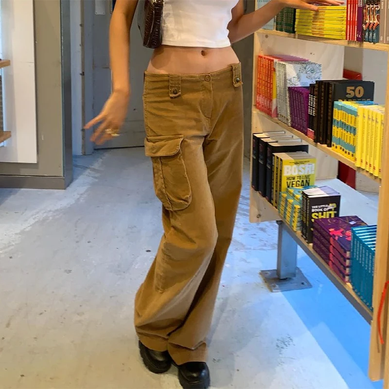 y2k Harajuku Retro Cargo Pants Pockets Korean Grunge Low Rise Loose Full Length Trousers 90s Vintage Women Streetwear
y2k Harajuku Retro Cargo Pants Pockets Korean Grunge Low Rise Loose Full Length Trousers 90s Vintage Women Streetwear