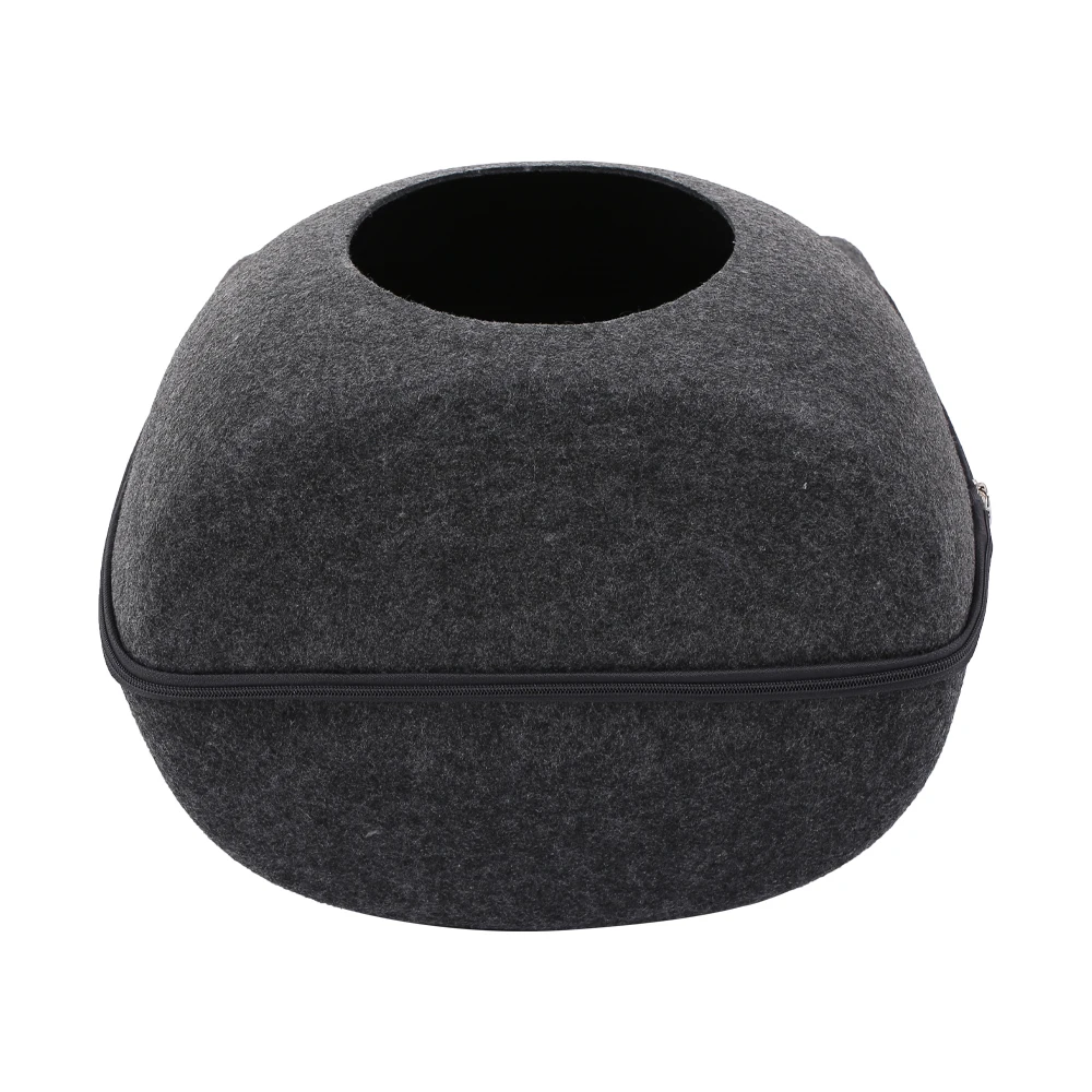 Detachable Cats Bed Pet Bed Cute Cats Cave Sleeping Bag Zipper Shape Felt Cloth Pet House Nest Cats Basket